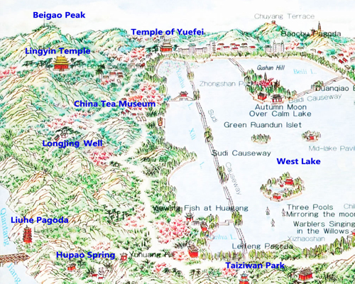 Hangzhou Attraction Map
