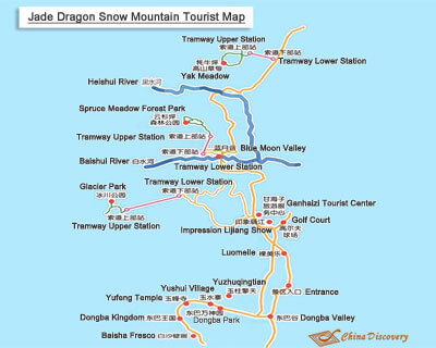 Jade Dragon Snow Mountain Tourist Map