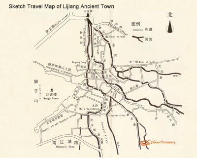 Lijiang Old Town Sketch Map